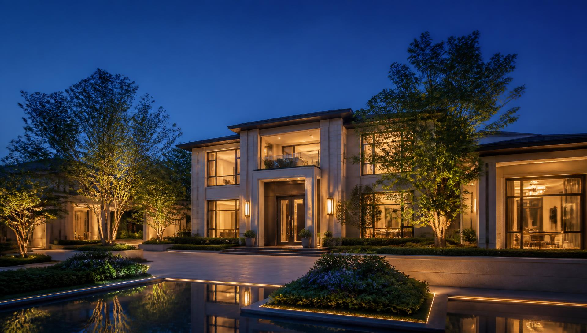 Premium residential property at dusk